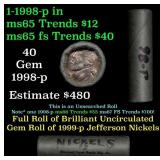 BU Shotgun Jefferson 5c roll, 1998-p 40 pcs Bank $