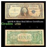 1957B $1 Blue Seal Silver Certificate Grades vf++