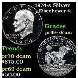 1974-s Silver Proof Eisenhower Dollar $1 Grades GE
