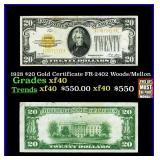 1928 $20 Gold Certificate FR-2402 Woods/Mellon Gra
