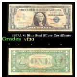 1957A $1 Blue Seal Silver Certificate Grades vf++