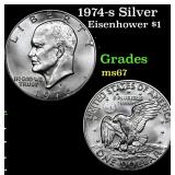 1974-s Silver Eisenhower Dollar $1 Grades GEM++ Un