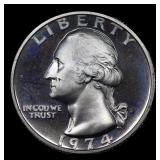 1974-s Proof Washington Quarter 25c Grades GEM++ P