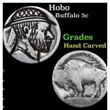 Hobo Buffalo Nickel 5c Grades Hand Carved