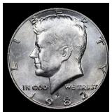 1982-p Kennedy Half Dollar 50c Grades Choice+ Unc