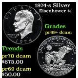 1974-s Silver Proof Eisenhower Dollar $1 Grades GE