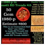 BU Shotgun Lincoln 1c roll, 1980-p 50 pcs Bank Wra