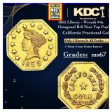 1855 Liberty - Wreath #4a Octagonal R-8 Near Top P