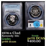 1974-s Clad Proof Kennedy Half Dollar 50c pr69 dca