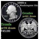 1988-s Proof Washington Quarter 25c Grades GEM++ P