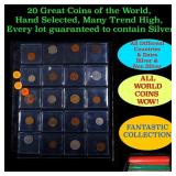 20 Great Coins of the World, hand selected, many t