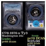 1776-1976-s Ty3 Proof Washington Quarter 25c pr69