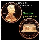 1992-s Proof Lincoln Cent 1c Grades GEM++ Proof De