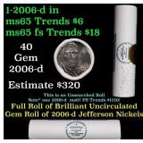 BU Shotgun Jefferson 5c roll, 2006-d 40 pcs Bank $