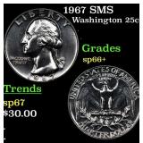 1967 SMS Washington Quarter 25c Grades sp66+