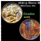 1941-p Mercury Dime Steve Martin Collection Rainbo