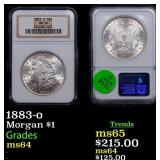 NGC 1883-o Morgan Dollar 1 Graded ms64 By NGC