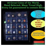 20 Great Coins of the World, hand selected, many t