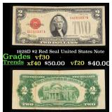 1928D $2 Red Seal United States Note Grades vf++
