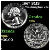 1967 SMS Washington Quarter 25c Grades sp67