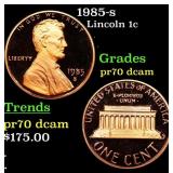 1985-s Proof Lincoln Cent 1c Grades GEM++ Proof De