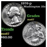 1976-p Washington Quarter 25c Grades GEM++ Unc