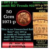 BU Shotgun Lincoln 1c roll, 1971-p 50 pcs Bank Wra