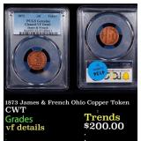 1873 James & French Ohio Copper Token Civil War To