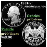 1987-s Proof Washington Quarter 25c Grades GEM++ P