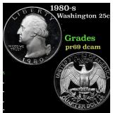 1980-s Proof Washington Quarter 25c Grades GEM++ P