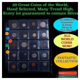 20 Great Coins of the World, hand selected, many t