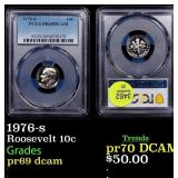 PCGS 1976-s Proof Roosevelt Dime 10c Graded pr69 d