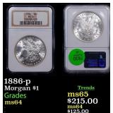 NGC 1886-p Morgan Dollar 1 Graded ms64 By NGC