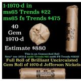 BU Shotgun Jefferson 5c roll, 1970-d 40 pcs Bank $