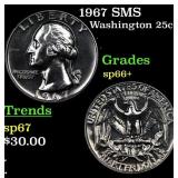 1967 SMS Washington Quarter 25c Grades sp66+