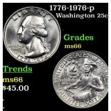 1776-1976-p Washington Quarter 25c Grades GEM+ Unc