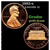 1985-s Proof Lincoln Cent 1c Grades GEM++ Proof De