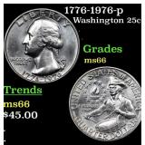 1776-1976-p Washington Quarter 25c Grades GEM+ Unc