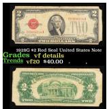 1928G $2 Red Seal United States Note Grades vf det