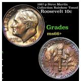 1987-p Roosevelt Dime Steve Martin Collection Rain