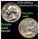 1776-1976-p Washington Quarter 25c Grades GEM+ Unc