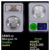 NGC 1885-o Morgan Dollar 1 Graded ms64 By NGC