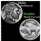 Hobo Buffalo Nickel 5c Grades Hand Carved