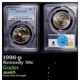 1996-p Kennedy Half Dollar 50c ms65 PCGS
