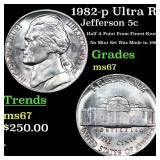 1982-p Jefferson Nickel Ultra Rare Near TOP POP! 5