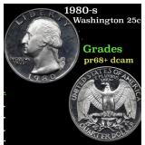 1980-s Proof Washington Quarter 25c Grades GEM++ P