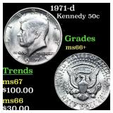 1971-d Kennedy Half Dollar 50c Grades GEM++ Unc