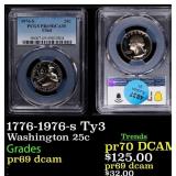 1776-1976-s Ty3 Proof Washington Quarter 25c pr69