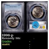 1996-p Kennedy Half Dollar 50c ms64 PCGS