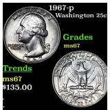 1967-p Washington Quarter 25c Grades GEM++ Unc